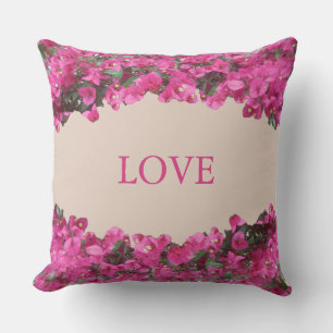 Elegante Liebe Tropische Blumen auf Beige Kissen
