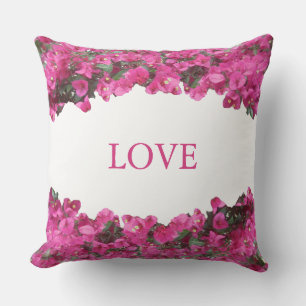 Elegante Liebe Tropische Blumen auf Weiß Kissen