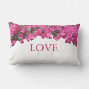 Elegante Liebe Tropische Blumen auf Weiß Lendenkissen
