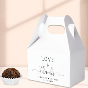 Elegante Liebe und Dank Hochzeit Geschenkschachtel