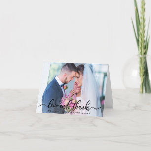 Elegante Liebe und Dankeschön für das Hochzeitssti Dankeskarte