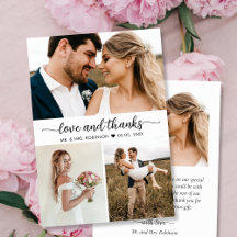 Elegante Liebe und Dankeschön Script Collage Weddi