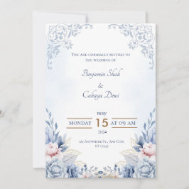 Elegante Liebe: Unsere Hochzeitsfeier Einladung