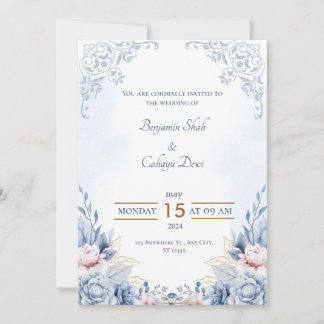 Elegante Liebe: Unsere Hochzeitsfeier Einladung