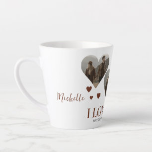 Elegante Liebe valentine's day Paar 3 Foto Name Milchtasse