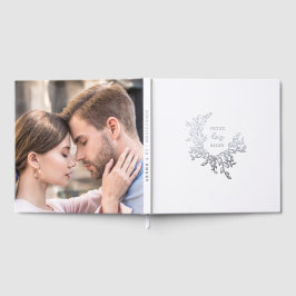 Elegante Liebe Wappen Wreath Foto Hochzeit Gästebuch