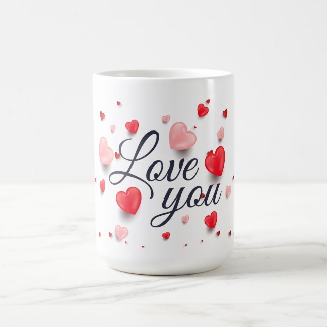 Elegante Liebe zum Valentinstag Kaffeetasse (Mittel)