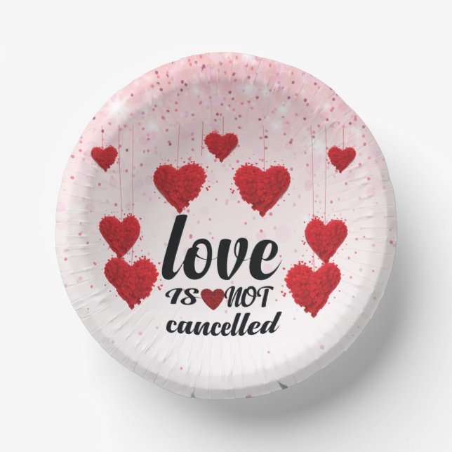 Elegante Liebe zum Valentinstag Pappteller (Vorderseite)