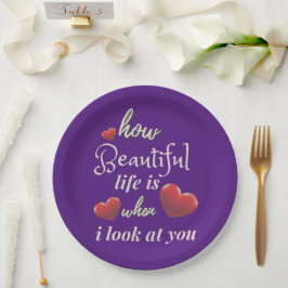 Elegante Liebe zum Valentinstag Pappteller