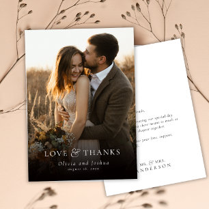 Elegante Liebes- und Dankeschön-Typografie-Foto-Ho Dankeskarte