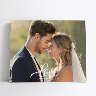 Elegante Liebesschrift Hochzeitsfoto-Wandkunst Leinwanddruck
