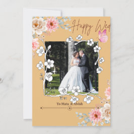 Elegante Light Brown Foto Collage Wedding Einladun Einladung