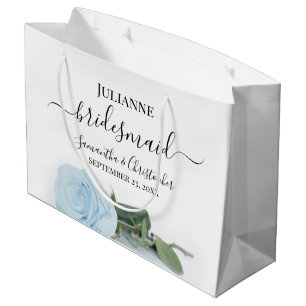 Elegante Light Dusty Blue Rose Bridesmaid Wedding Große Geschenktüte