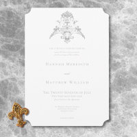 Elegante Light Gray Chinoiserie Cherub Wedding