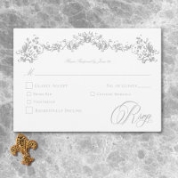 Elegante Light Gray Chinoiserie Cherub Wedding
