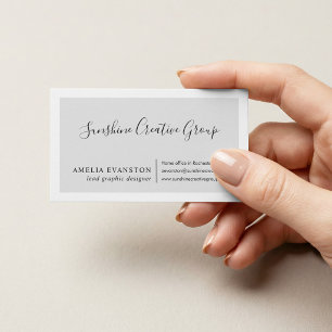 Elegante Light-Gray-Script Professional Visitenkarte