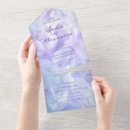 Elegante Light Lila Lilac Blume Hochzeit All In One Einladung