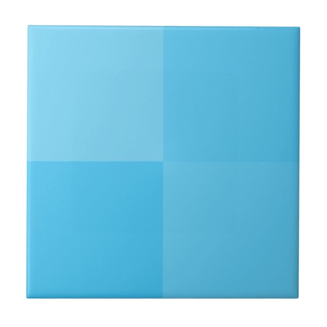 Elegante Light Sky Blue Squares Minimalistisch Fliese (Vorderseite)