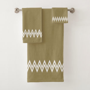Elégante ligne blanche Chevron sur Lucky Beige