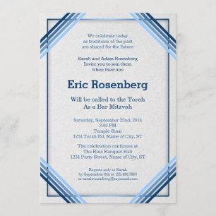 Elégante Lignes inclinées Bar Mitzvah Invitation