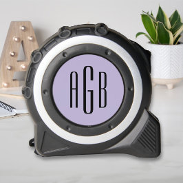 Elegante Lila 3-Letter-Monogramm-Initialen Maßband