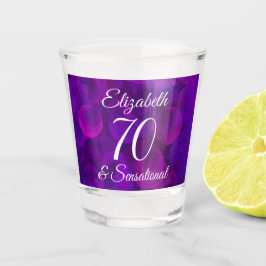 Elegante Lila 70 und sensationelle Geburtstagspart Schnapsglas