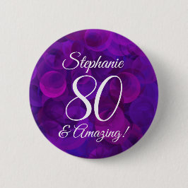 Elegante Lila 80 und Phantastische Geburtstagspart Button