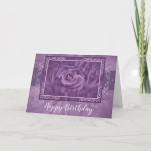 Elegante Lila Abstrakte Rose Karte