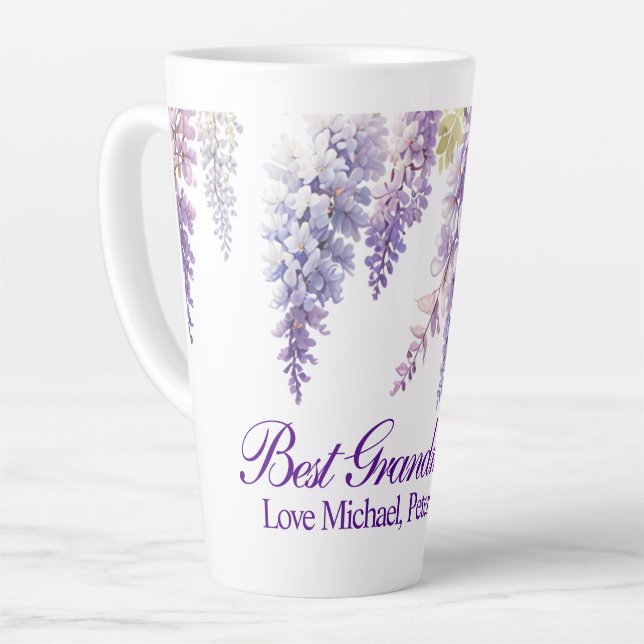 Elegante lila Aquarellbahn Milchtasse (Linke Ecke)