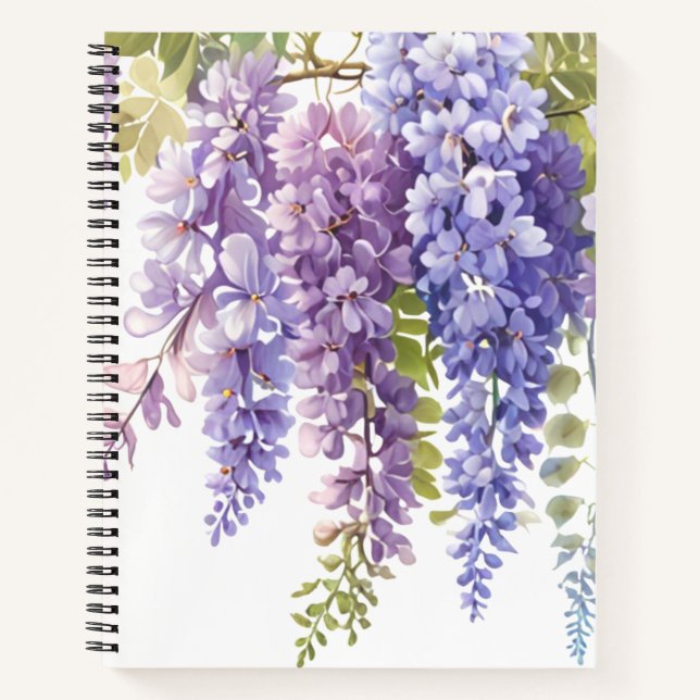 Elegante, lila Aquarellbahn Notizbuch (Vorderseite)