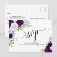 Elegante Lila Aquarellfarben-Rose Hochzeit des RSV