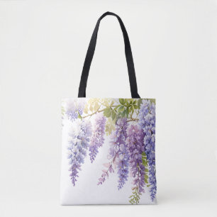 Elegante lila Aquarellwisteria blühend Tasche