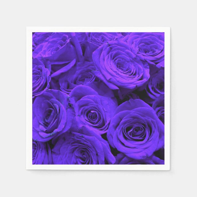 Elegante lila, blaue lila Rose Serviette (Vorderseite)