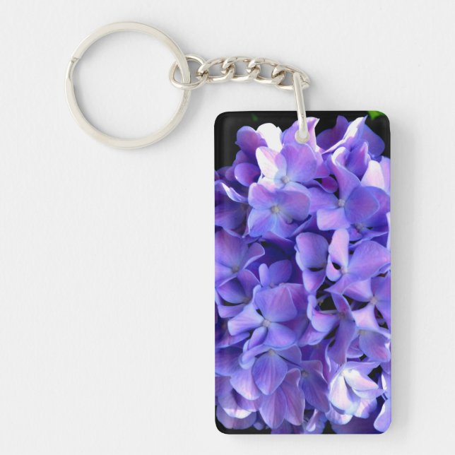 Elegante lila, blühende lila Hydrangeas Schlüsselanhänger (Vorderseite)