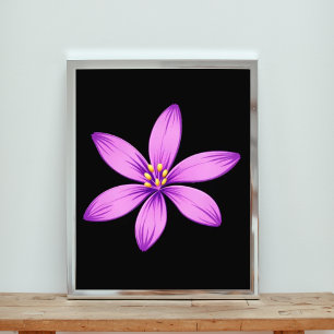 Elegante Lila Blume auf schwarz Fotodruck