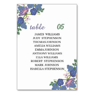 Elegante Lila Blume Custom Wedding Tischnummer