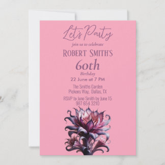 Elegante Lila Blume Geburtstagsparty Einladung