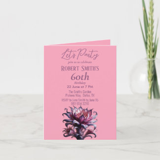 Elegante Lila Blume Geburtstagsparty Einladung