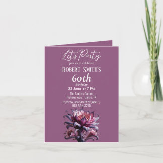 Elegante Lila Blume Geburtstagsparty Einladung
