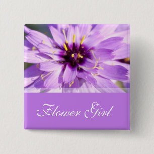 Elegante lila Blume Hochzeit Blume Mädchen Button