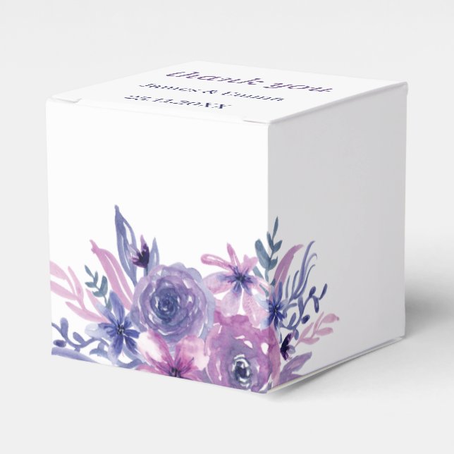 Elegante Lila Blume Hochzeit Geschenkschachtel (Vorderseite)