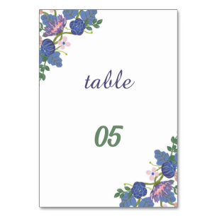 Elegante Lila Blume Personalisiert Hochzeit Tischnummer