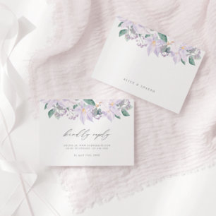 Elegante Lila Blume und Grünanlagen RSVP Karte