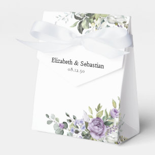 Elegante lila Blumen-Geschenkbox zur Hochzeit Geschenkschachtel