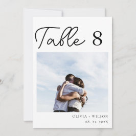 Elegante Lila Blumen Hochzeit Foto Tischnummer