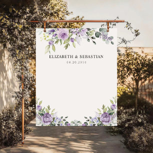Elegante lila Blumen Hochzeitsrückwände Wandteppich
