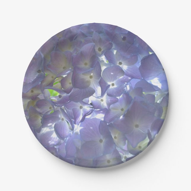 Elegante, lila Blumen Lavender Hydrangeas Pappteller (Vorderseite)