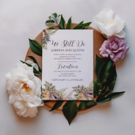 Elegante Lila Blumen wir noch immer kündigen Erneu Einladung