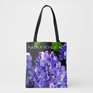 Elegante, lila, blumengeschmückte Hydrangeas Tasche