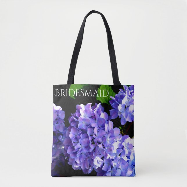 Elegante, lila, blumengeschmückte Hydrangeas Tasche (Vorderseite)